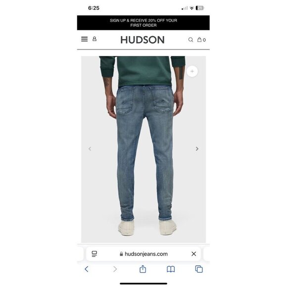 Hudson Zack Midrise Slim In National Size 38 NWT MSRP $235 Distressed Stretch - Picture 2 of 10
